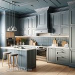 طراحی آشپزخانه با آبی تیره