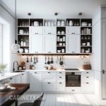 طراحی آشپزخانه نئوکلاسیک با طبقه‌های مشکی