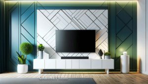 استفاده از اشکال هندسی برای دیوار پشت تلویزیون و رنگ اکریلیک